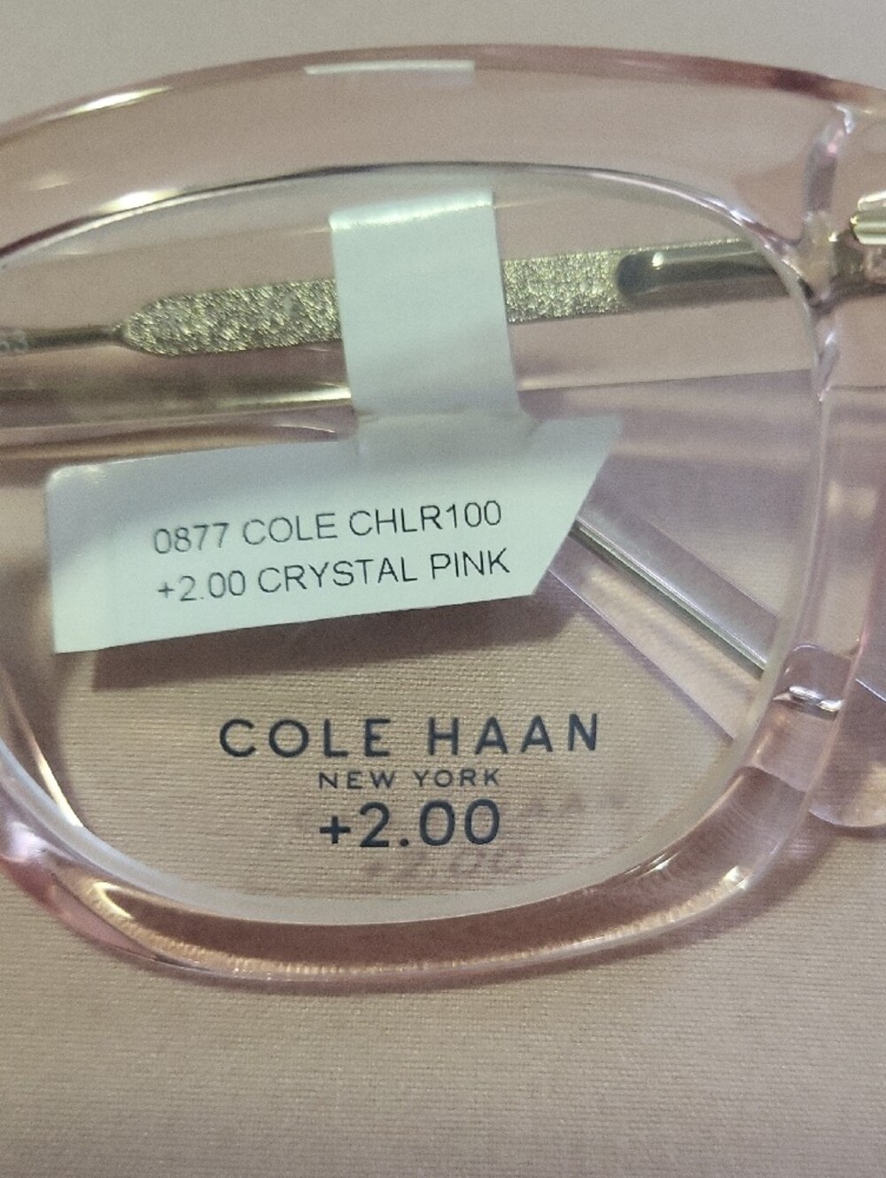 Cole Haan Crystal Pink Rectangular Eyeglasses - Picture 2 of 11